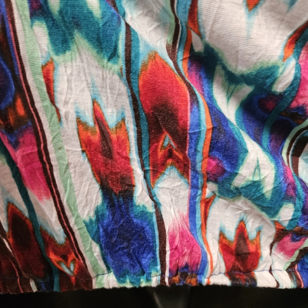 Tie Dye Elastic Waistband Cap Sleeve Top - Picture 12 of 13